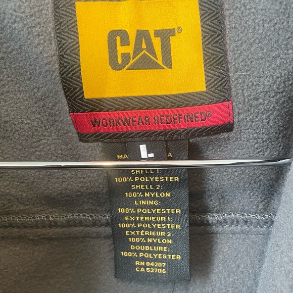 { caterpillar } full zip down hooded fleece jacket - Picture 4 of 9